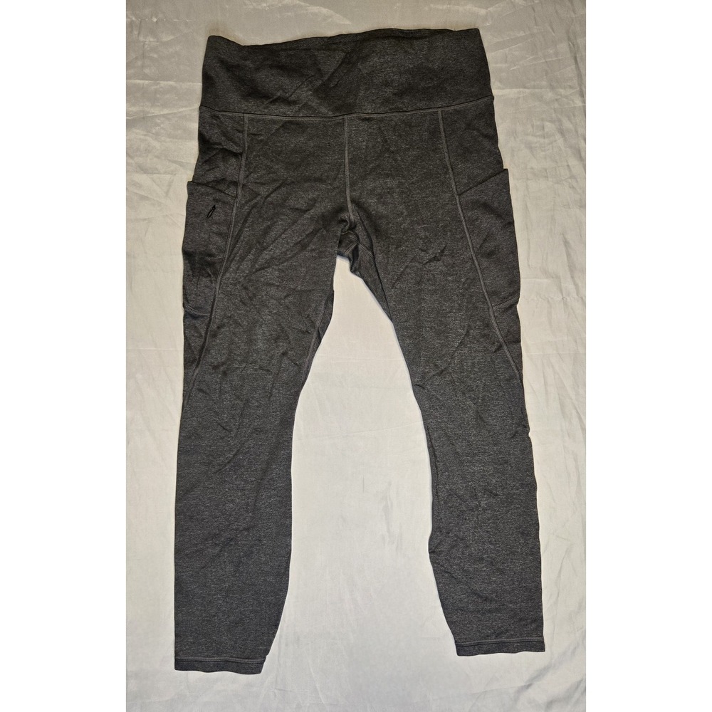Athleta Up For Anything 7/8 Tight Leggings Size Large Gray Zip Pocket Stretch
